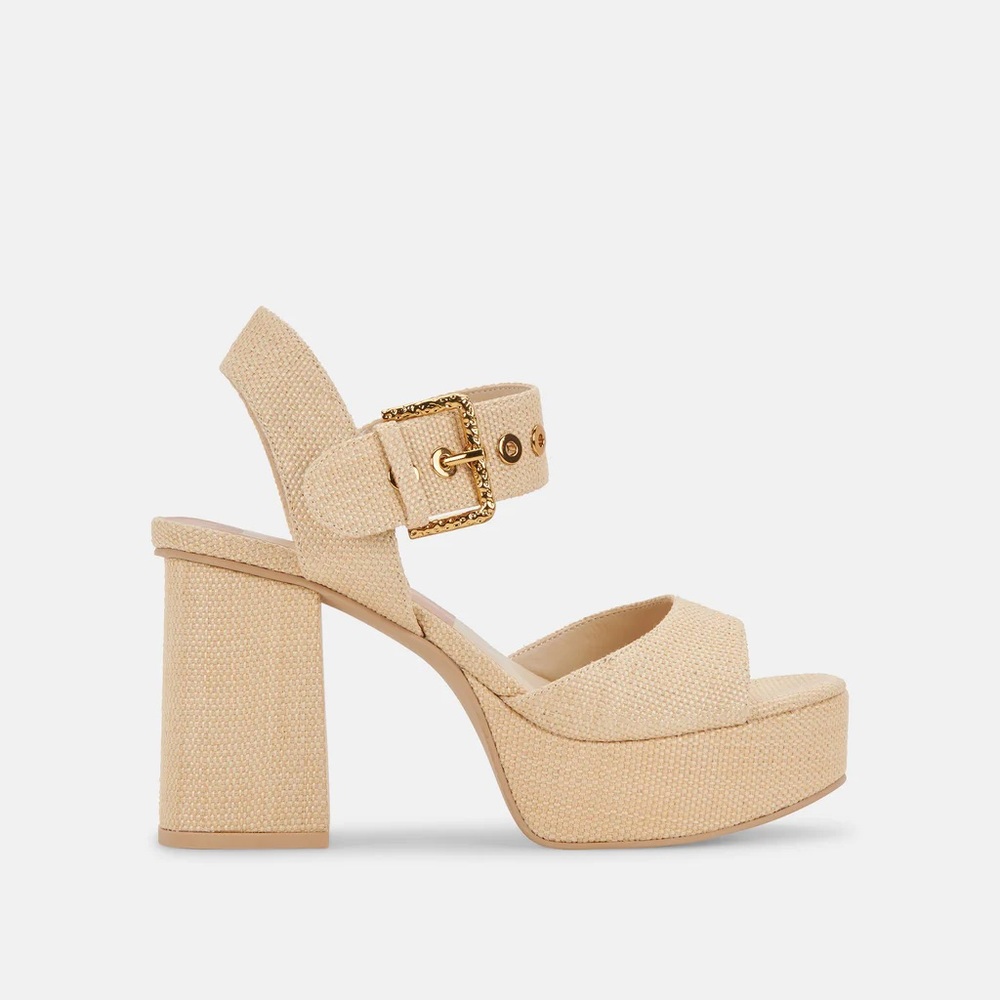 DOLCE VITA Bobby Heels Natural Raffia Size 8